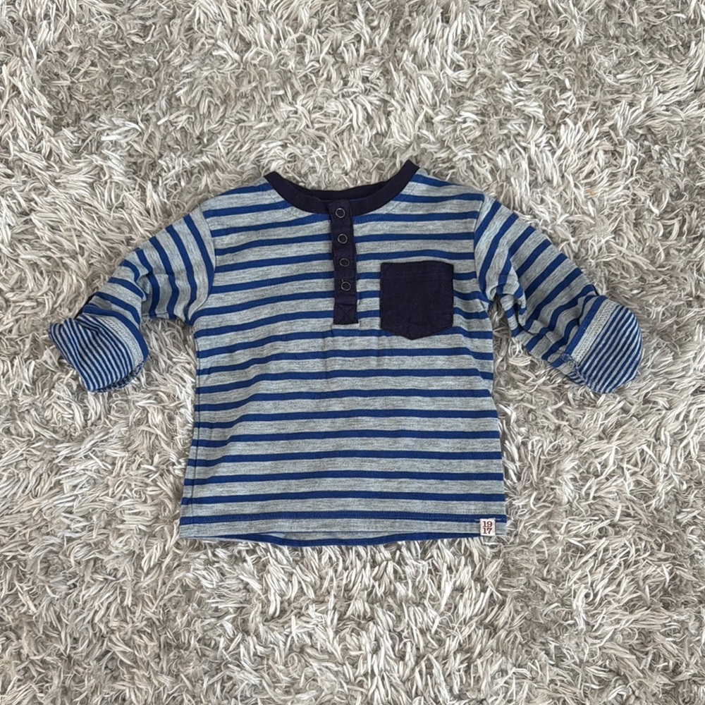 Sovereign Code Grey & Blue Stripe Long Sleeve Shirt